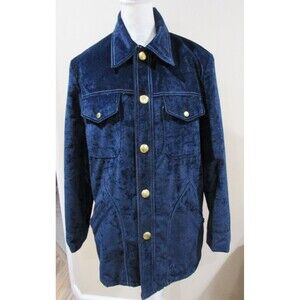 Vtg. 70's Montgomery Ward Suede Winter Coat Lined Men Blue Med Velveteen Lined
